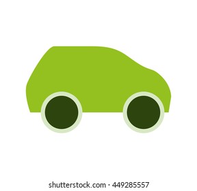 Save energy and eco concept represented by eco car icon. isolated and flat illustration 
