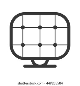 Save energy and eco concept represented by solar panel icon. isolated and flat illustration 