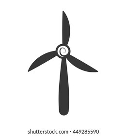 Save energy and eco concept represented by wind mill icon. isolated and flat illustration 