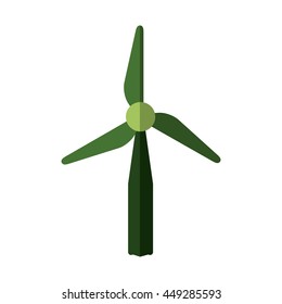 Save energy and eco concept represented by wind mill icon. isolated and flat illustration 
