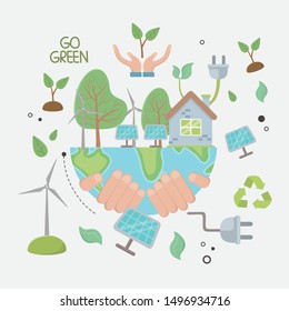 Save Energy Ecology Design Stock Vector (Royalty Free) 1496934716