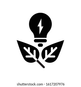 Save Energy Glyph Vector Icon