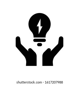 Save Energy Glyph Vector Icon