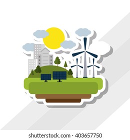 Save Energy icon design, vector illustration