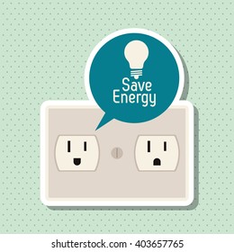 Save Energy icon design, vector illustration