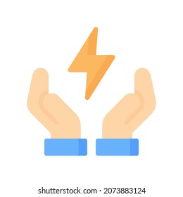 Save Energy Icon, Flat style icon vector illustration, Suitable for website, mobile app, print, presentation, infographic and any other project.