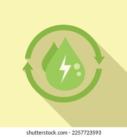 Save energy icon flat vector. Solar plant. Ecology safe