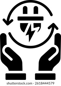 Save Energy Icon Glyph Vector Illustration
