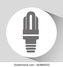 save energy icon, green light bulb, vector illustration