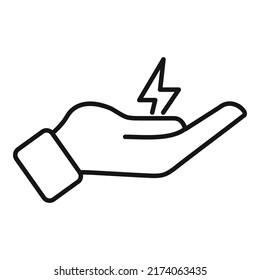 Save energy icon outline vector. Eco nature. Power eco