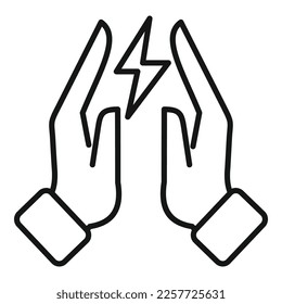 Save energy icon outline vector. Solar water. Electric safe