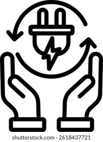 Energiesparsymbol, Vektorgrafik mit Umrissen