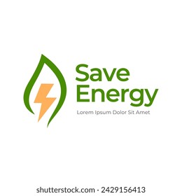 Save energy icon. Energy saving symbol vector