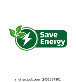 Save energy icon. Energy saving symbol vector