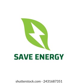 Save energy icon. Energy saving symbol vector