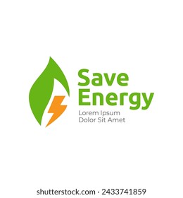 Icono de Ahorrar energía. Vector de símbolo de ahorro de energía