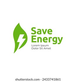 Save energy icon. Energy saving symbol vector