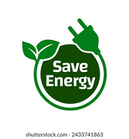 Icono de Ahorrar energía. Vector de símbolo de ahorro de energía