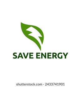 Save energy icon. Energy saving symbol vector