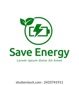 Icono de Ahorrar energía. Vector de símbolo de ahorro de energía