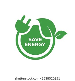 Ícone Salvar energia. Símbolo de economia de energia. Ilustração vetorial