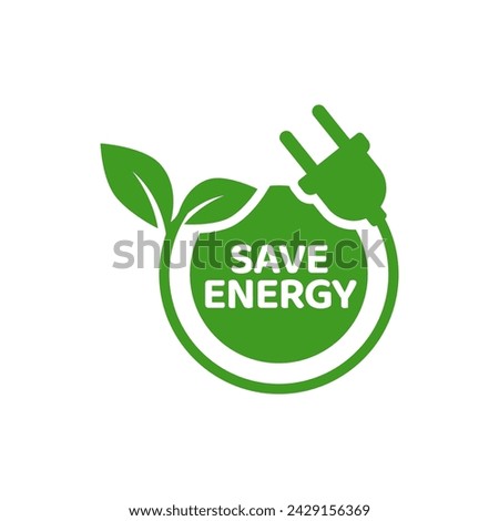 Save energy icon. Energy saving symbol vector