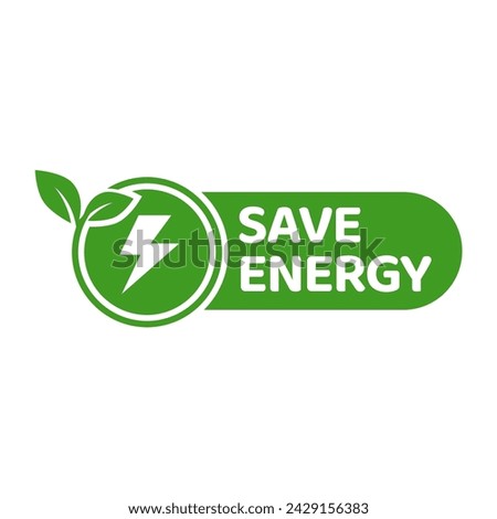 Save energy icon. Energy saving symbol vector