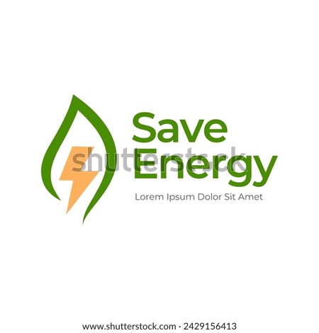 Save energy icon. Energy saving symbol vector