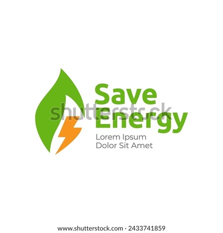 Save energy icon. Energy saving symbol vector