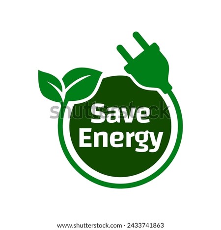 Save energy icon. Energy saving symbol vector