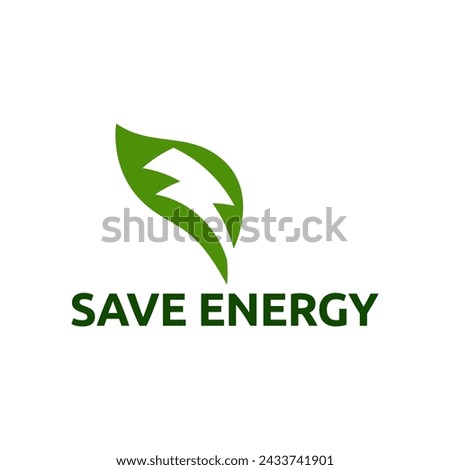 Save energy icon. Energy saving symbol vector