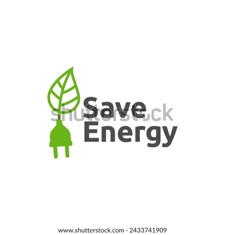 Save energy icon. Energy saving symbol vector