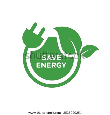 Save energy icon. Energy saving symbol. Vector illustration