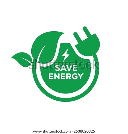 Save energy icon. Energy saving symbol. Vector illustration