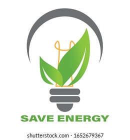 Save Energy Icon Stylized Light Bulb Stock Vector (Royalty Free ...