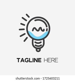 save energy icon and symbol with light bulb illustration