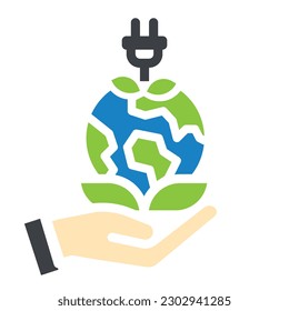ilustración gráfica del símbolo del símbolo del vector del icono de la energía de ahorro,
