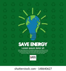 Save energy illustration conceptual vector