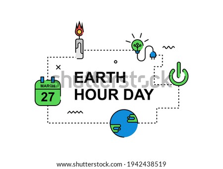 Save energy illustration. Easy to edit with vector file. Can use for your creative content. Especially about Earth hour day campaign in this march.