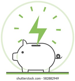 Save Energy - Infographic Icon Elements from Nature and Ecology Set. Flat Thin Line Icon Pictogram for Website and Mobile Application Graphics.