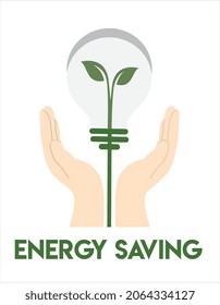 save energy lamp symbol green. vector
