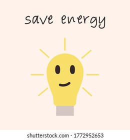 Save energy lamp. Vector icon
