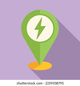Guardar el vector plano del icono de ubicación de energía. Cuídate. Hogar digital