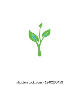 Save Energy logo, leaf with electric logo