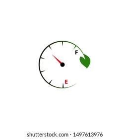 save energy logo vector design illustration with a leaf