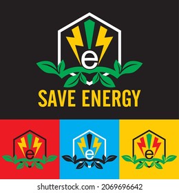 ilustración vectorial del logotipo de ahorro de energía