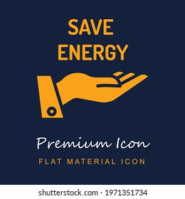 Save Energy premium material ui ux isolated vector icon in navy blue and orange colors