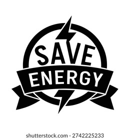 Save Energy Silhouette Vector Art Illustration