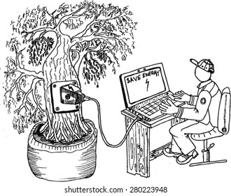 save energy, sketch
