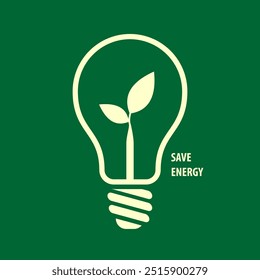 Save energy symbol. Eco icon. Vector illustration